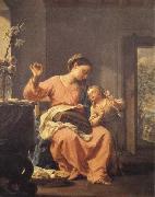 Francesco Trevisani Madonna Sewing with Child Spain oil painting reproduction